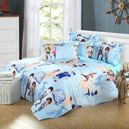 唯眠紡家紡全棉斜紋床上用品四件套 爸爸去哪兒主題，1.5米與1.8米通用四件套的完美之選